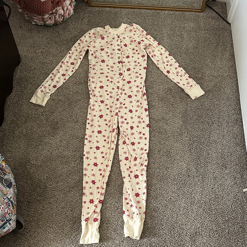 Kids Cream and Red Floral One Piece
